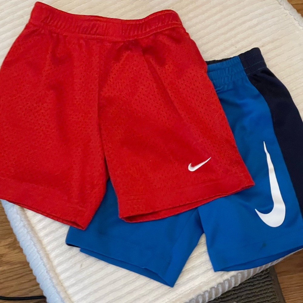 Two pair of kids Nike athletic shorts